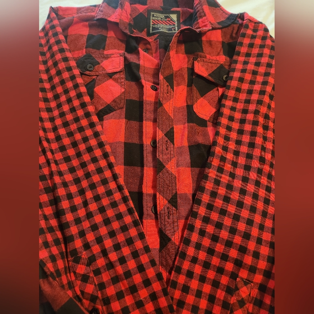 Two Pattern Flannel Tunic - Picture 3 of 4
